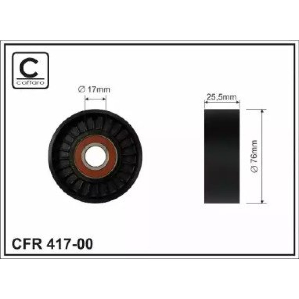 Ролик натяжний без кронштейна CAFFARO 41700