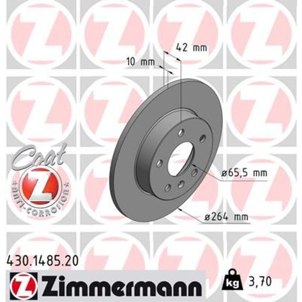 Диск тормозной ZIMMERMANN 430148520