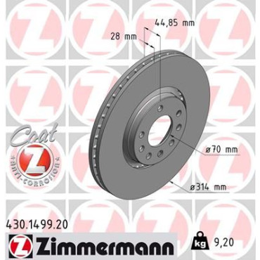 Диск тормозной ZIMMERMANN 430149920