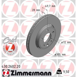 Диск гальмівний ZIMMERMANN 430260220