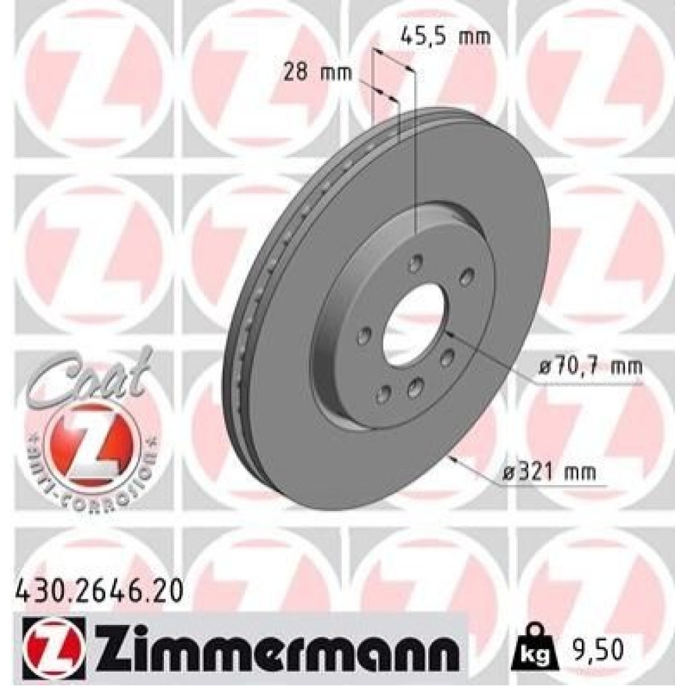Диск тормозной ZIMMERMANN 430264620
