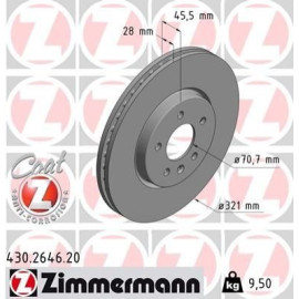 Диск тормозной ZIMMERMANN 430264620