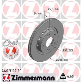 Диск гальмівний ZIMMERMANN 440312220