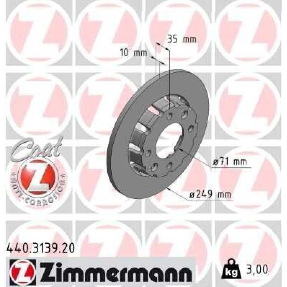 Диск тормозной ZIMMERMANN 440313920
