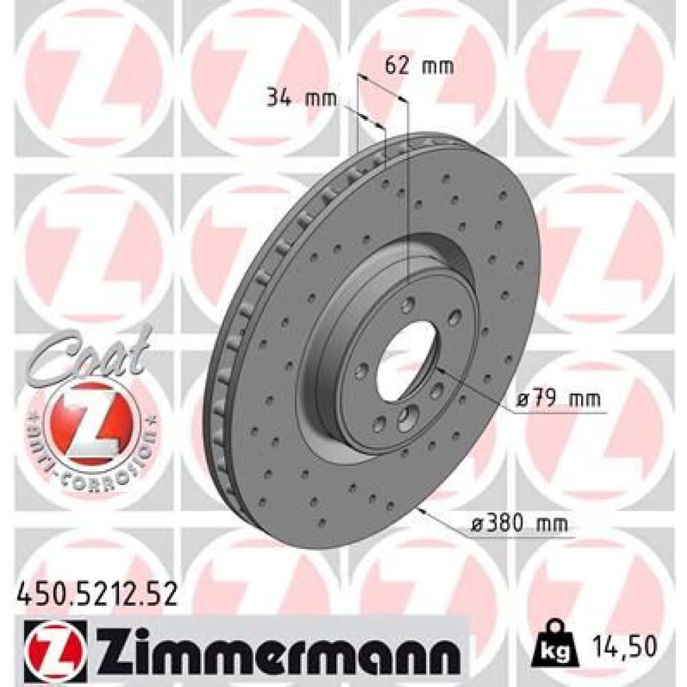 Диск тормозной ZIMMERMANN 450521252