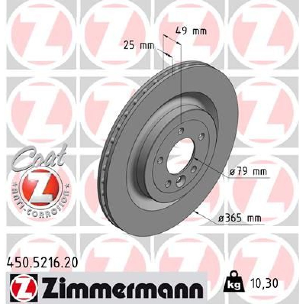 Диск тормозной ZIMMERMANN 450521620