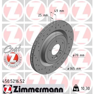 Диск тормозной ZIMMERMANN 450521652