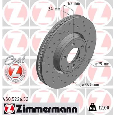 Диск тормозной ZIMMERMANN 450522652