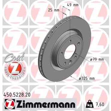 Диск тормозной ZIMMERMANN 450522820