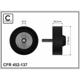 CAFFARO 452137 Ролик натяжний ременя поліклинового CAFFARO 452137
