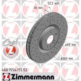 ZIMMERMANN 460155452 Диск гальмівний лівий ZIMMERMANN 460155452
