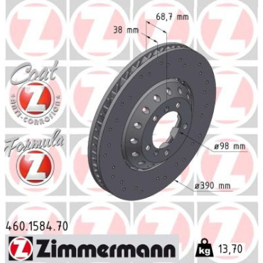 Диск гальмівний лівий ZIMMERMANN 460158470