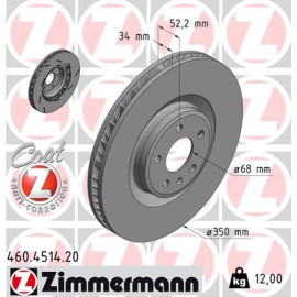 Диск гальмівний лівий ZIMMERMANN 460451420