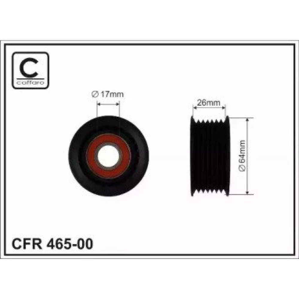 Ролик натяжной без кронштейна CAFFARO 46500