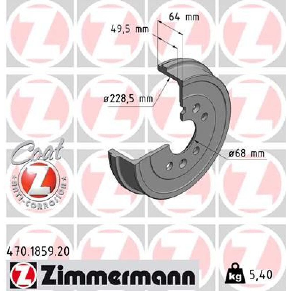 Барабан тормозной ZIMMERMANN 470185920