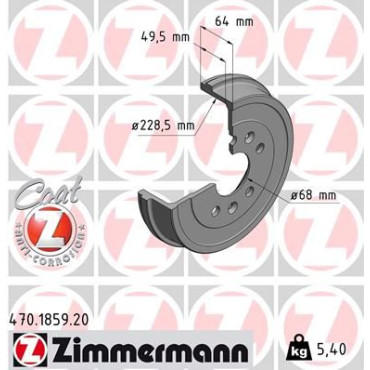 Барабан тормозной ZIMMERMANN 470185920