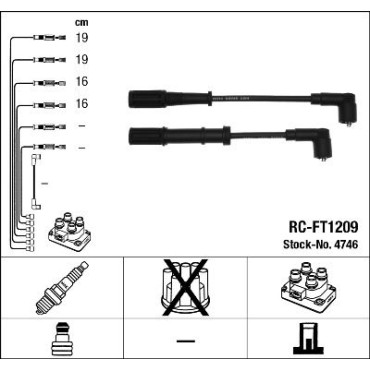 4746 Комплект изолированных проводов для свечей зажигания NGK 4746
