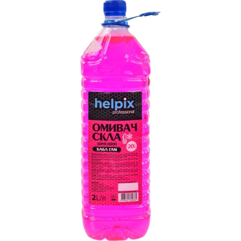 рідина склоомивача зимова -20С Bubble gum, 2л. Helpix 4823075804665