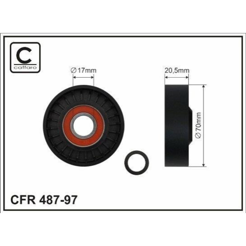 Ролик натяжний ременя поліклинового CAFFARO 48797