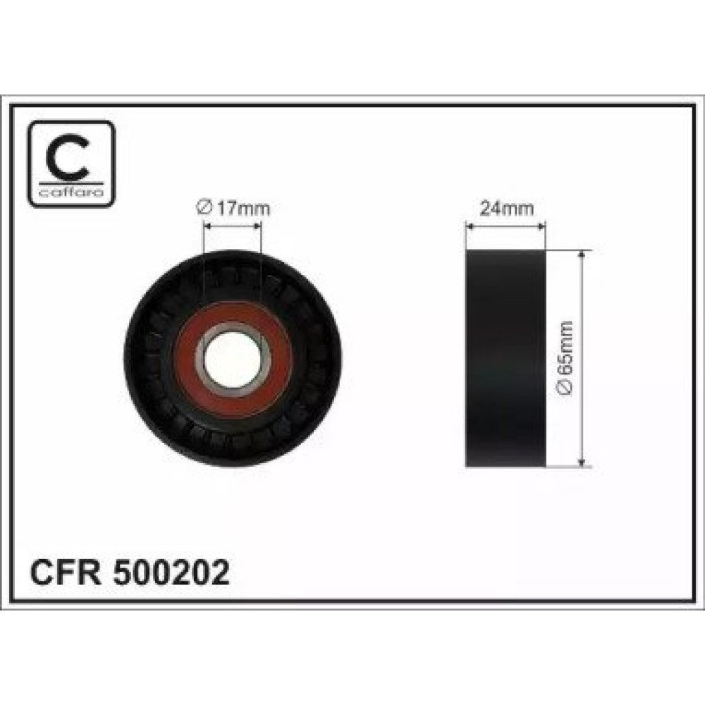 Ролик натяжной без кронштейна CAFFARO 500202