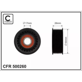 Ролик натяжний без кронштейна CAFFARO 500260