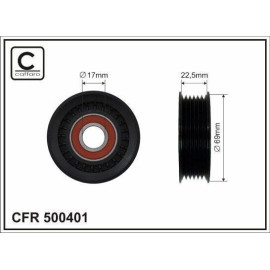 Ролик натяжний без кронштейна CAFFARO 500401