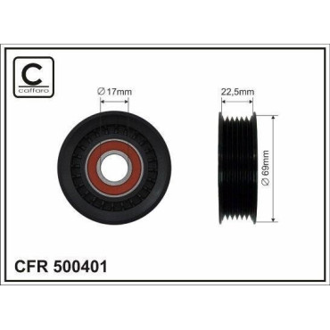 Ролик натяжной без кронштейна CAFFARO 500401