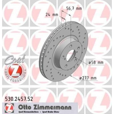 Диск гальмівний ZIMMERMANN 530245752