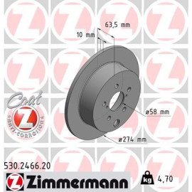 ZIMMERMANN 530246620 Диск гальмівний ZIMMERMANN 530246620
