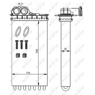 Радиатор обогревателя NRF 54332