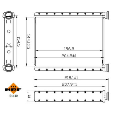 Радіатор обігріву салона NRF 54440