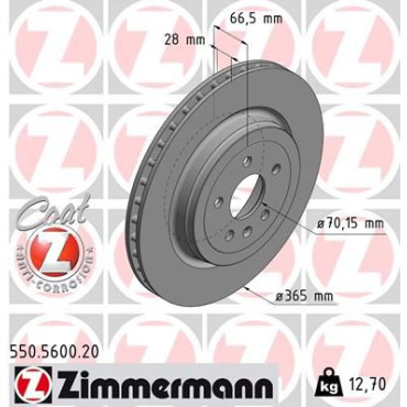 Диск тормозной ZIMMERMANN 550560020