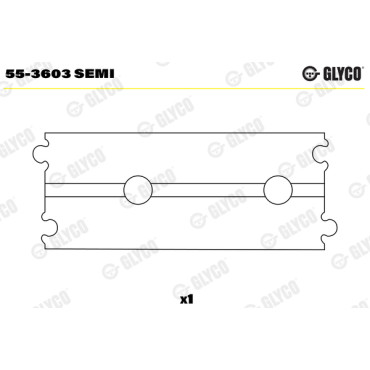 Комплект вкладишів двигуна Glyco 553603semi