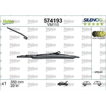 Каркасная щетка стеклоочистителя 550мм VALEO 574193