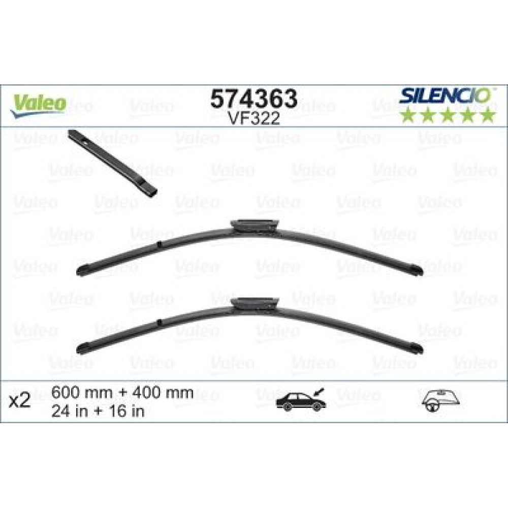 Комплект стеклоочистителей VALEO 574363
