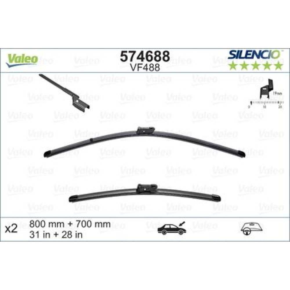 Комплект стеклоочистителей VALEO 574688