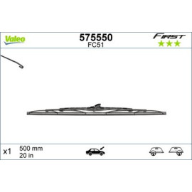 Каркасная щетка стеклоочистителя 500мм VALEO 575550