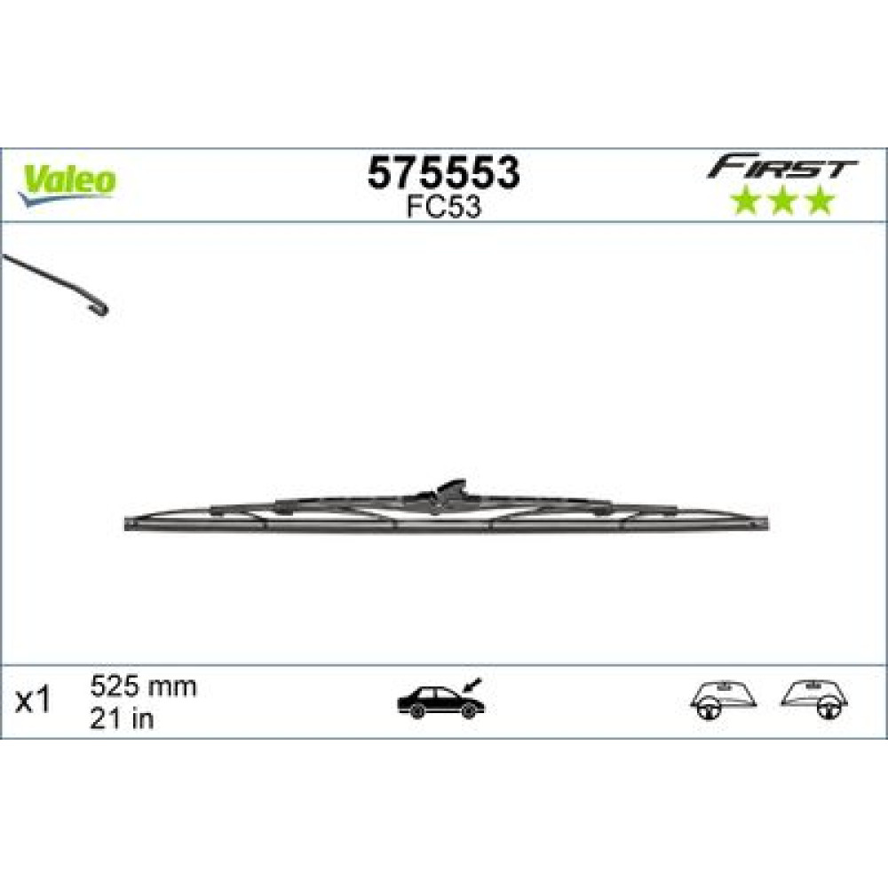 Каркасна щітка склоочисника First 525мм VALEO 575553