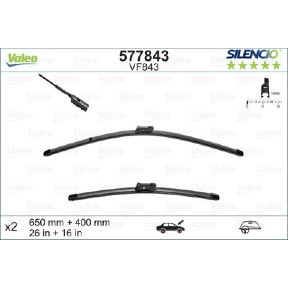 Комплект щеток стеклоочистителя VALEO 577843