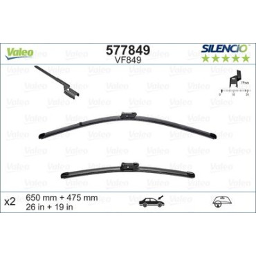 Комплект щеток стеклоочистителя VALEO 577849