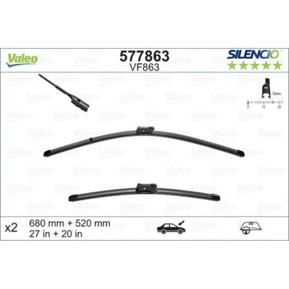 Комплект стеклоочистителей VALEO 577863