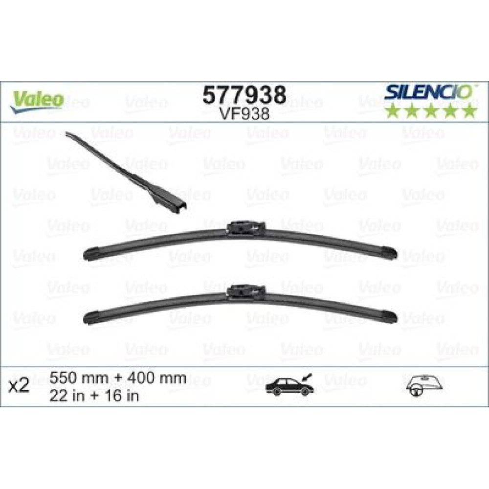 Комплект щеток стеклоочистителя VALEO 577938