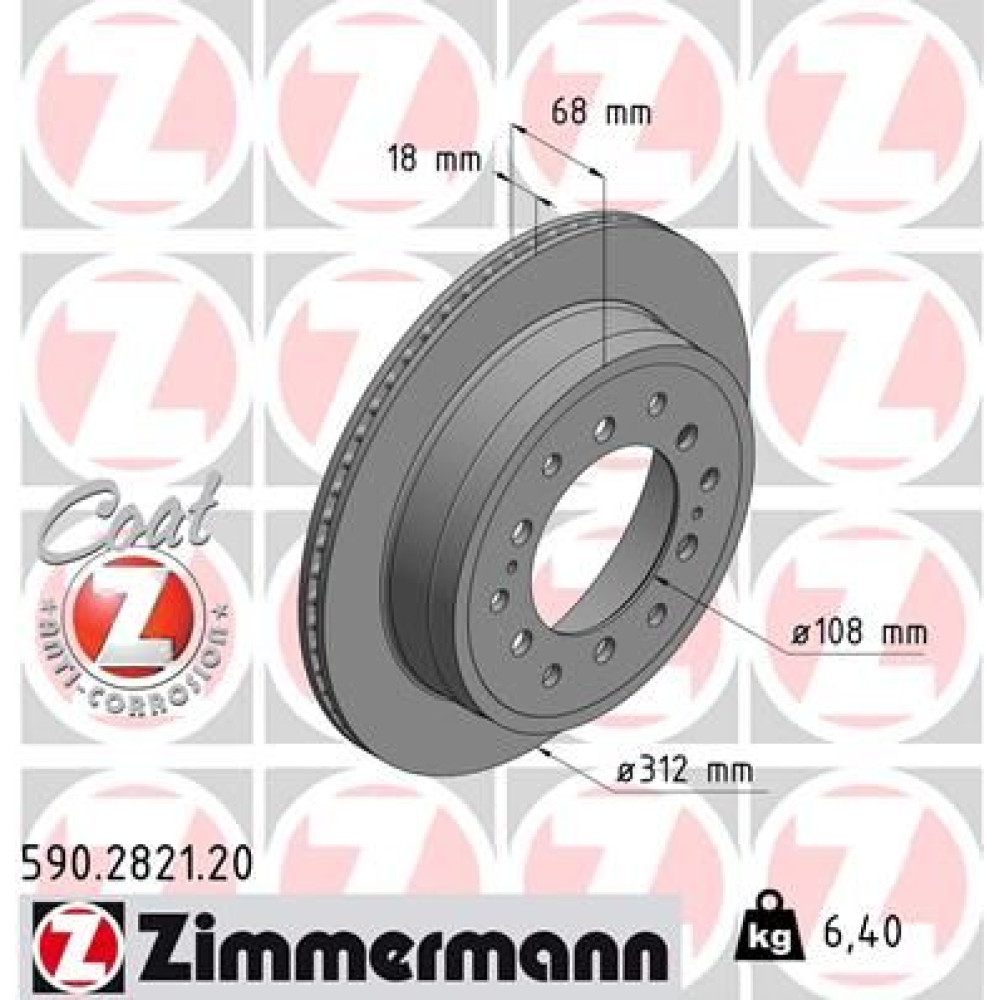Диск гальмiвний Coat Z ZIMMERMANN 590282120