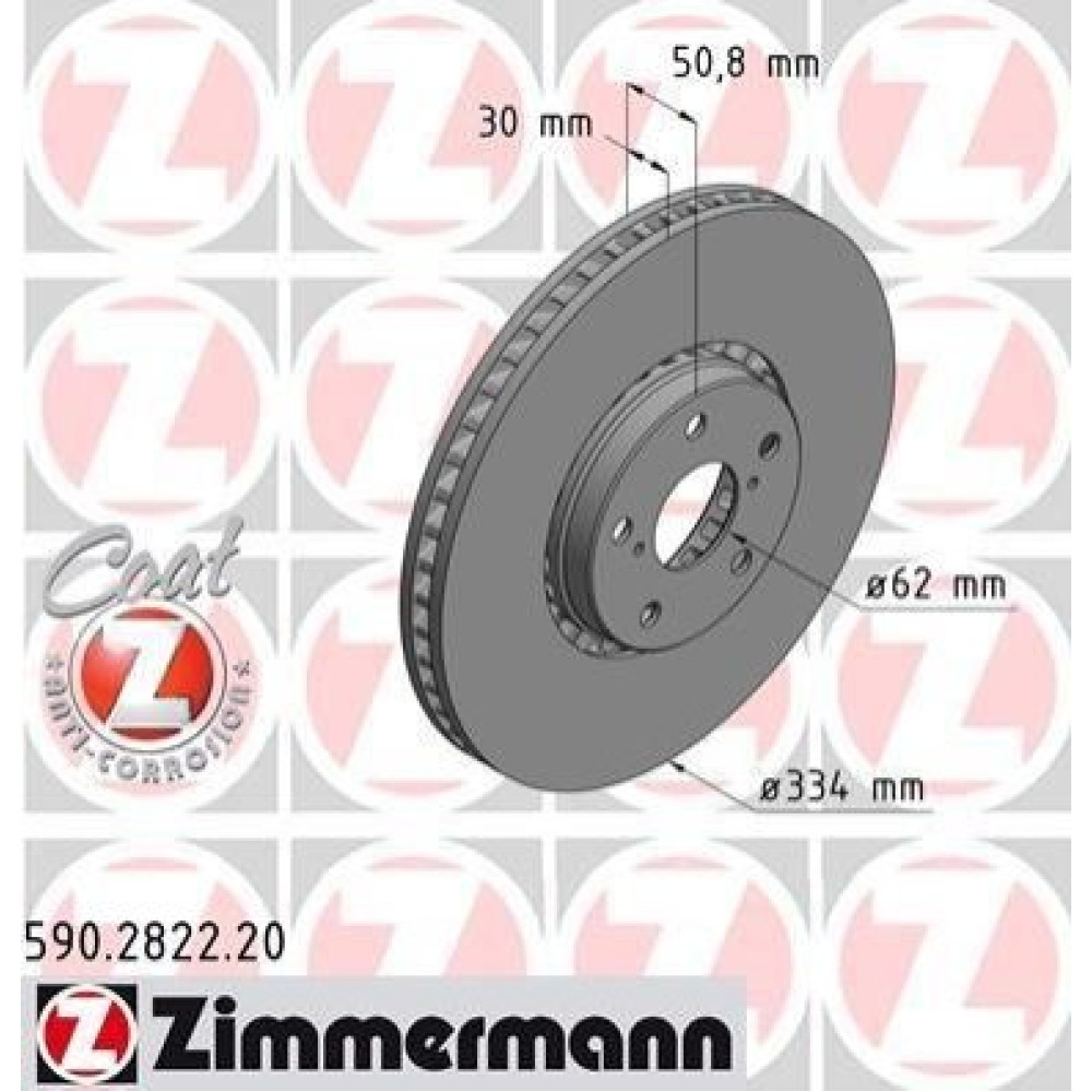 Диск тормозной левый ZIMMERMANN 590282220