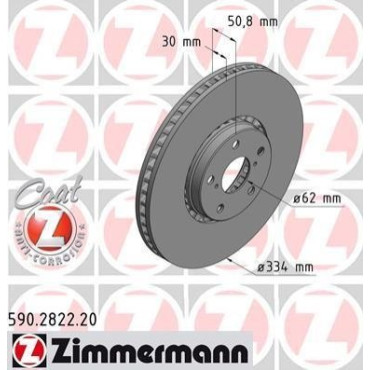 Диск гальмівний лівий ZIMMERMANN 590282220