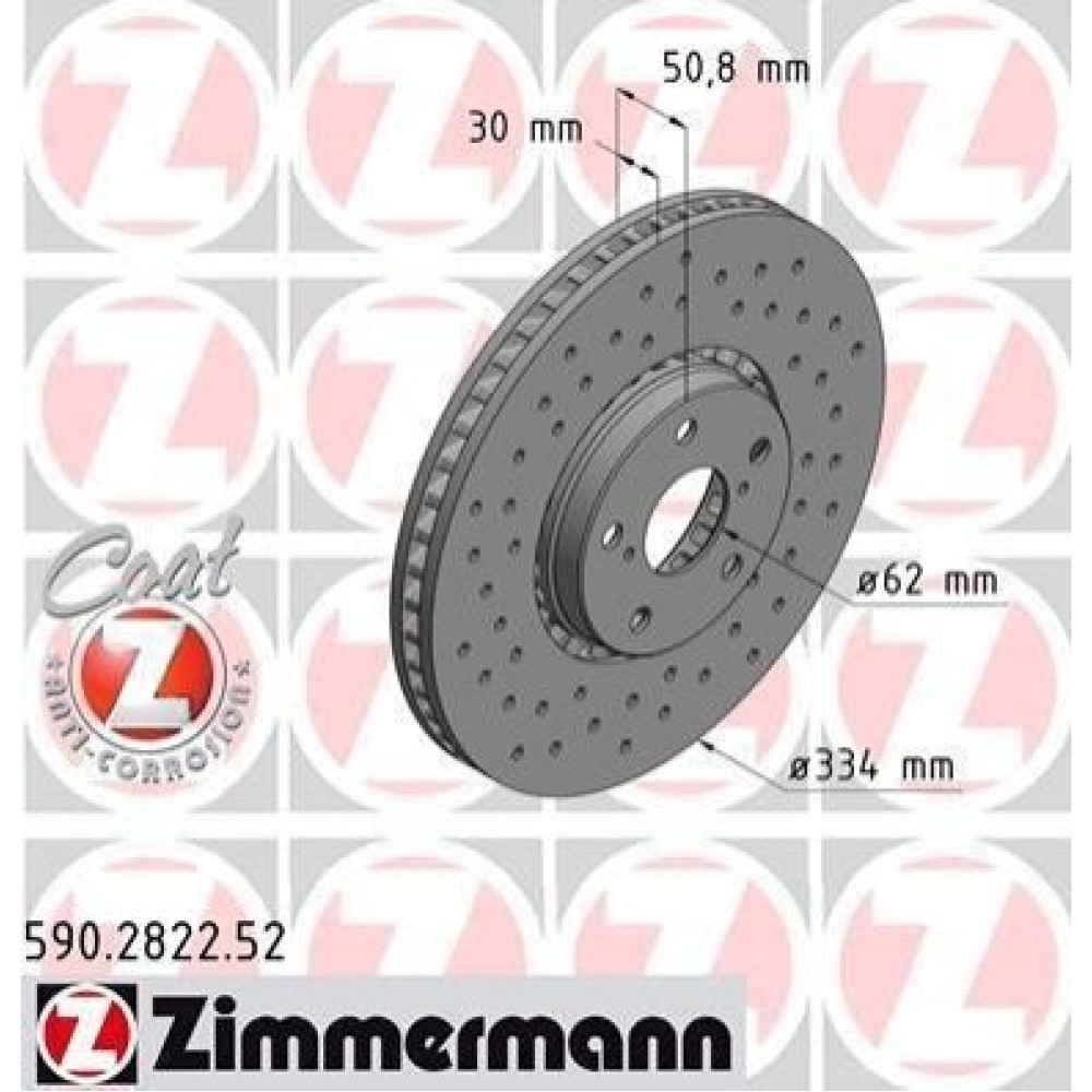 Диск гальмівний лівий ZIMMERMANN 590282252