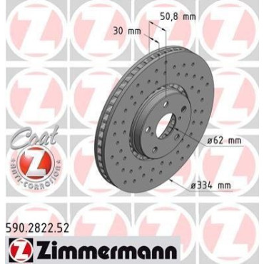 Диск тормозной левый ZIMMERMANN 590282252