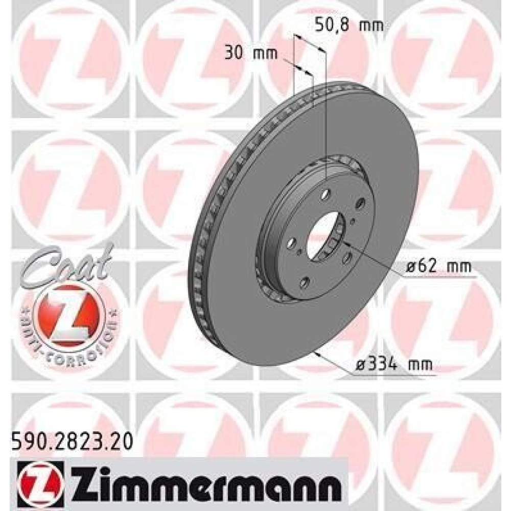 Диск гальмівний правий ZIMMERMANN 590282320