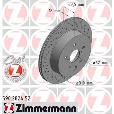 Диск тормозной ZIMMERMANN 590282452