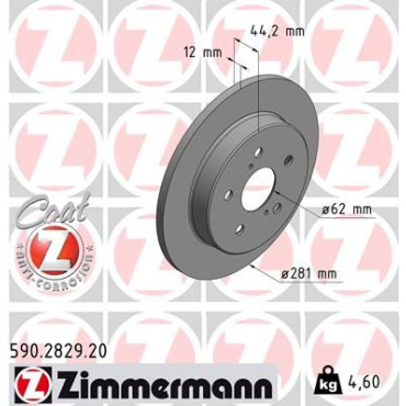 Диск гальмівний ZIMMERMANN 590282920